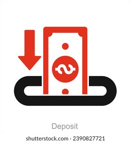 Concepto de icono de depósito y presupuesto