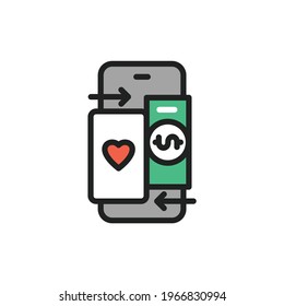 Deposit casino bet  color line icon. Isolated vector element. Outline pictogram for web page, mobile app, promo