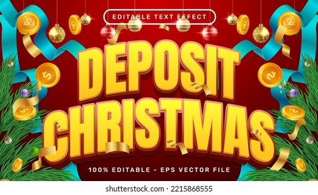 deposit christmas 3d text effect and editable text effect with christmas background