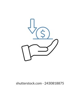 icono de línea de concepto de depósito. Ilustración de elemento simple. diseño de símbolo de esquema de concepto de depósito.