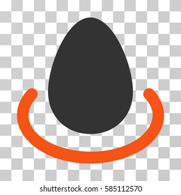 Deposit Egg icon. Vector illustration style is flat iconic bicolor symbol, orange and gray colors, transparent background. Designed for web and software interfaces.
