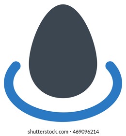 Deposit Egg icon. Vector style is bicolor flat iconic symbol with rounded angles, smooth blue colors, white background.