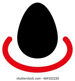 Deposit Egg icon. Vector style is bicolor flat iconic symbol with rounded angles, intensive red and black colors, white background.