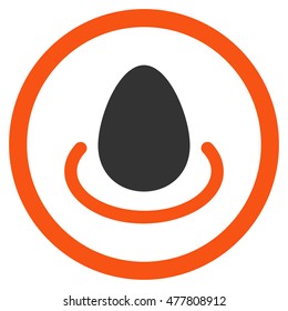 Deposit Egg rounded icon. Vector illustration style is flat iconic bicolor symbol, orange and gray colors, white background.