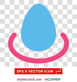 Deposit Egg vector icon. Image style is a flat pink and blue pictogram symbol.