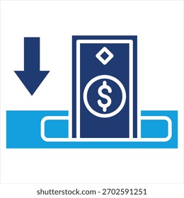 Ablagerung flach blau Symbol Vektorgrafik