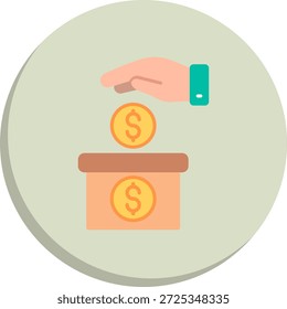 Icono de estilo de círculo plano de depósito