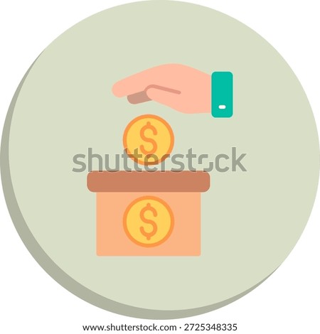 Deposit Flat Circle Style Icon
