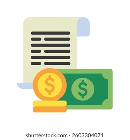 Deposit flat color icon, mini illustration. use for economy, business, finance, ecommerce, payment service UI, UX kit, app and web development, digital or print.