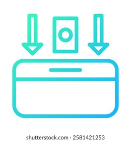Deposit Funds Concept with Arrows and Box Shape