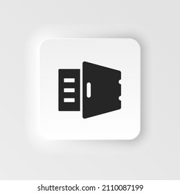 Deposit, gold, safe neumorphic style vector icon. Simple element illustration from UI concept. Deposit, gold, safe neumorphic style vector icon.