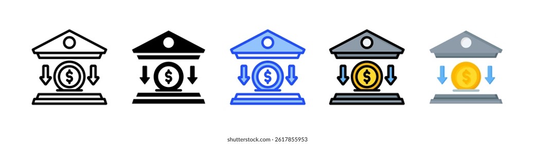 Deposit Icon Collection With Multiple Styles