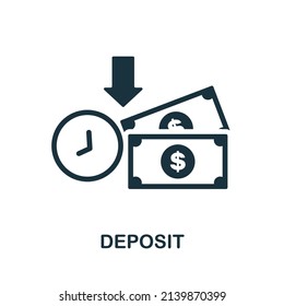 Deposit icon. Monochrome simple Deposit icon for templates, web design and infographics