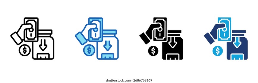 Icono de depósito Multi Style Ilustración vectorial