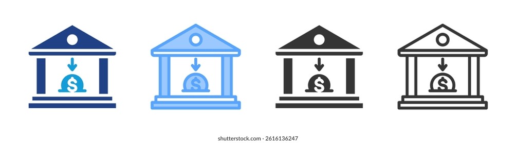 Deposit icon set multiple style collection