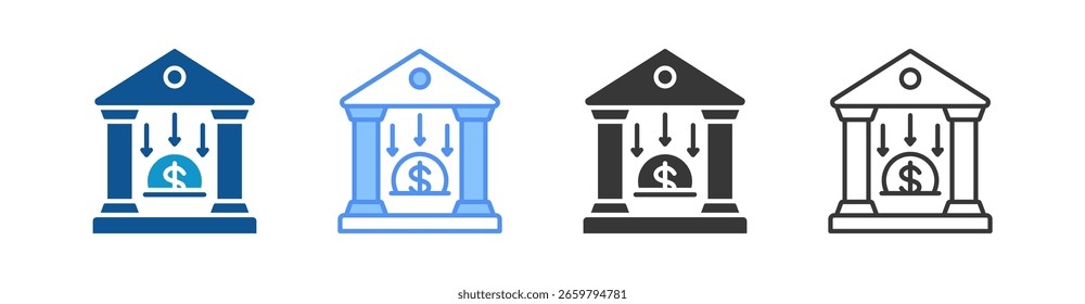 Deposit Icon Set Multiple Style Collection