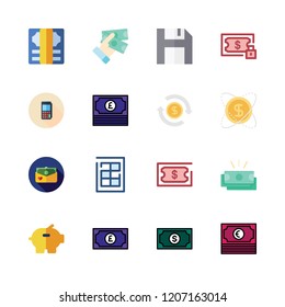 deposit icon set. vector set about investment, finance book, atm and money icons set.