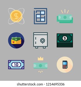 deposit icon set. vector set about finance book, money, safebox and investment icons set.