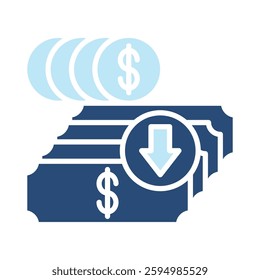 Deposit Icon Two Color Style. Vector Illustration For Graphic Design