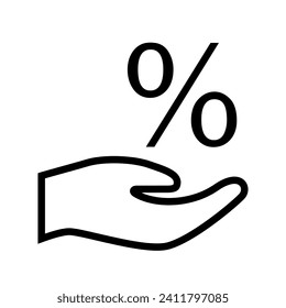 Einlagensymbol, Vektorgrafik. Interessantes Bildzeichen. Kreditzinsensymbol. Gewinnlogo.