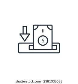 icono de depósito. vector.Curso editable.Signo de estilo lineal para uso de diseño web,logotipo.Ilustración de símbolo.