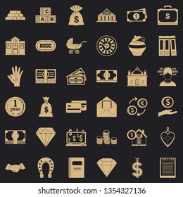 Deposit icons set. Simple style of 36 deposit vector icons for web for any design