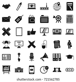 Deposit icons set. Simple style of 36 deposit vector icons for web isolated on white background