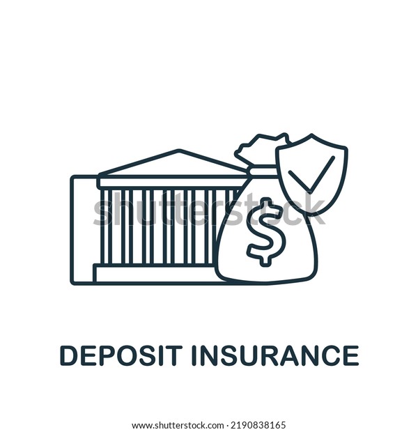 Deposit Insurance icon. Line\
simple Insurance icon for templates, web design and\
infographics