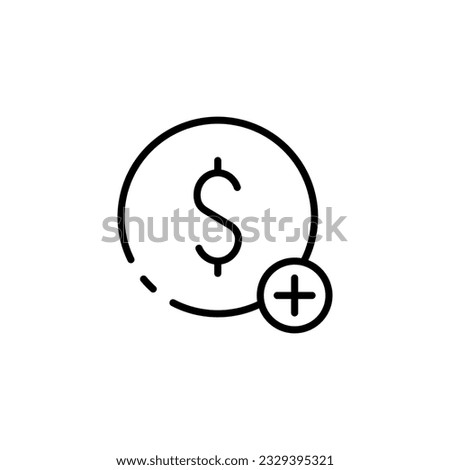 Deposit. Line icon, black, make a deposit. Vector icons.