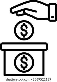 Deposit Line Vector Icon Design