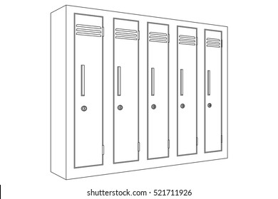 Deposit lockers. Vector illustration isolated on white background.