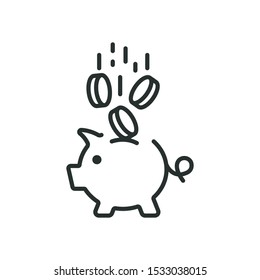 deposit - minimal line web icon. simple vector illustration. concept for infographic, website or app.