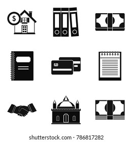 Deposit money icons set. Simple set of 9 deposit money vector icons for web isolated on white background