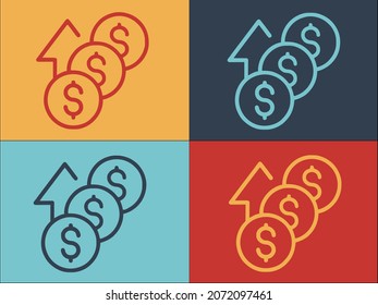 Deposit Money Logo, Simple Flat Icon of money,business,deposit