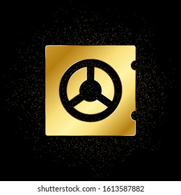 deposit, money, safe gold icon. Vector illustration of golden particle background.