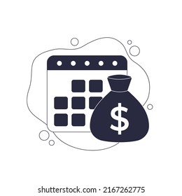 deposit period vector illustration with money and a calendar