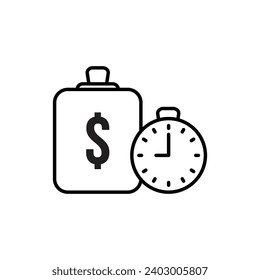 Deposit period vector line icon illustration