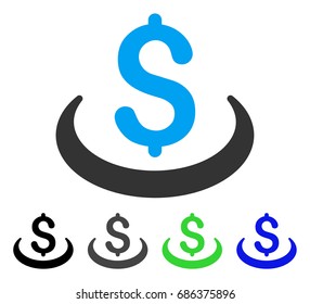 Deposit Placement flat vector icon. Colored deposit placement gray, black, blue, green icon versions. Flat icon style for application design.