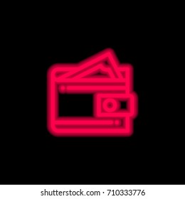 Deposit red glowing neon ui ux icon. Glowing sign logo vector