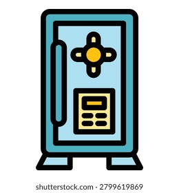 Deposit room button icon. Outline Deposit room button vector icon for web design isolated on white background color flat