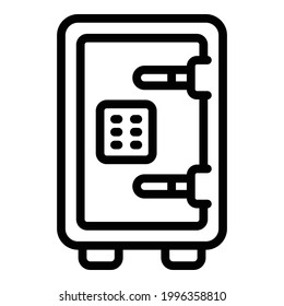 Deposit room digital safe icon. Outline Deposit room digital safe vector icon for web design isolated on white background