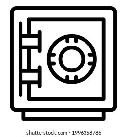 Deposit Room Key Safe Symbol. Outline Depositraum Schlüssel-Safe Vektorsymbol für Webdesign einzeln auf weißem Hintergrund