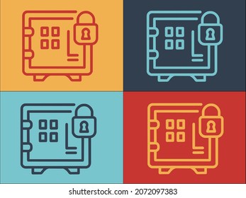 Deposit Room Padlock Safe Logo, Simple Flat Icon of safe,security,box