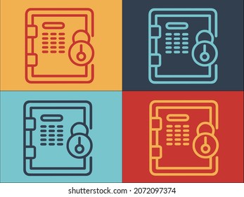 Deposit Room Privacy Logo, Simple Flat Icon of safe,storage,room