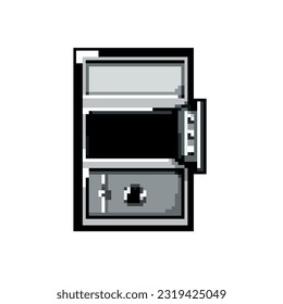 vector retro de arte de píxel de juego seguro de depósito. caja fuerte con fianza. ilustración vintage antigua