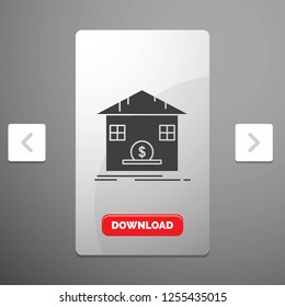 Deposit, safe, savings, Refund, bank Glyph Icon in Carousal Pagination Slider Design & Red Download Button