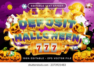 deposit text effect and editable text effect with halloween background
