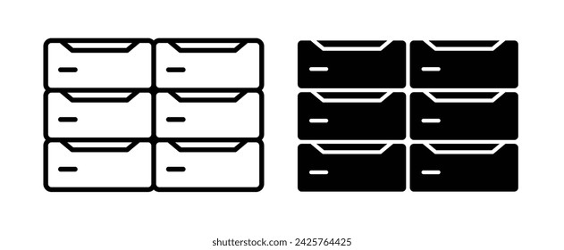 Symbol "Tresorlinie hinterlegen". Safe Repository-Symbol in Schwarzweiß.