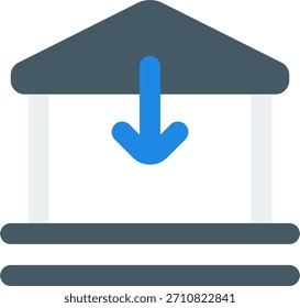 Diseño de Vector de depósito en estilo moderno, concepto de banca comercial y ahorro de dinero, ilustración de finanzas corporativas. Icono plano