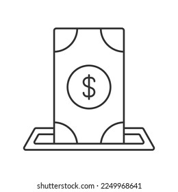 Icono de vector de depósito. Firma de línea para concepto móvil y diseño web. Símbolo, ilustración del logotipo. Gráficos vectoriales